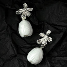 Load image into Gallery viewer, *NEW!!! WHITE TULIP - handmade porcelain statement bold earrings jewelry (post) jewellery