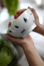 Load image into Gallery viewer, FULL OF BUGS - Bowl porcelain with insect pattern, rice-bowl, snack-bowl, yogurt bowl, soup-bowl