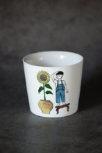 Load image into Gallery viewer, SOLO COLOURED CUP - BOY WITH SUNFLOWER (Bonsai Boy)
