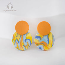 Load image into Gallery viewer, Orange fever- statement handmade jewellery porcelain earring