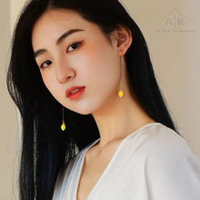 Load image into Gallery viewer, Lemon - handmade porcelain jewellery earrings - summer vibe