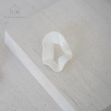 Load image into Gallery viewer, White Strip Minimalist Statement earrings- handmade porcelain jewellery