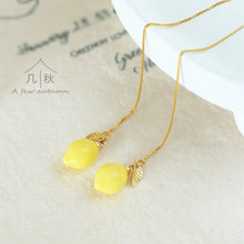 Load image into Gallery viewer, Lemon - handmade porcelain jewellery earrings - summer vibe
