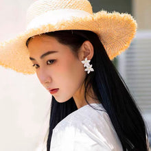 Load image into Gallery viewer, Jasmine- handmade white porcelain jewellery earring