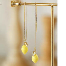 Load image into Gallery viewer, Lemon - handmade porcelain jewellery earrings - summer vibe