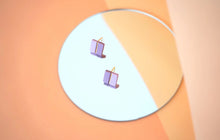 Load image into Gallery viewer, Minimalist Blue Geometric Studs - handmade porcelain jewellery earrings