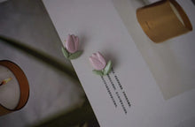 Load image into Gallery viewer, Tulip - handmade porcelain jewellery earring