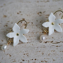Load image into Gallery viewer, Jasmine breeze- handmade porcelain jewellery earring