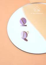 Load image into Gallery viewer, Minimalist Blue Geometric Studs - handmade porcelain jewellery earrings