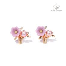 Load image into Gallery viewer, Lily of the valley tree - handmade porcelain jewellery statement earrings stud