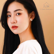 Load image into Gallery viewer, Lily of the valley tree - handmade porcelain jewellery statement earrings stud