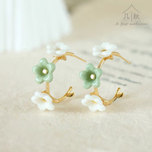 Load image into Gallery viewer, Malus R - handmade porcelain statement jewellery earrings