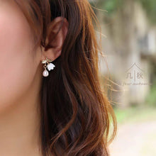 Load image into Gallery viewer, Lily of the valley- handmade porcelain jewellery earring