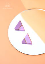 Load image into Gallery viewer, Minimalist Blue Geometric Studs - handmade porcelain jewellery earrings