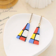 Load image into Gallery viewer, Loving Mondriaan 2# -handmade porcelain jewellery earring