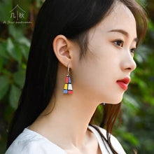 Load image into Gallery viewer, Loving Mondriaan 2# -handmade porcelain jewellery earring