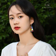 Load image into Gallery viewer, Loving Mondriaan 2# -handmade porcelain jewellery earring