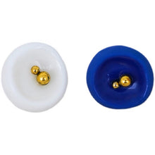 Load image into Gallery viewer, Blue and White Minimalist Statement earrings stud, handmade porcelain jewellery