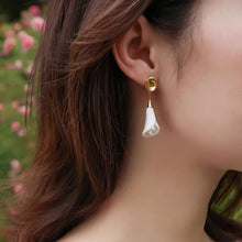 Load image into Gallery viewer, Calla Lily- handmade statement porcelain jewellery earring