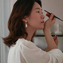 Load image into Gallery viewer, Calla Lily- handmade statement porcelain jewellery earring