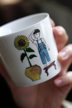 Load image into Gallery viewer, SOLO COLOURED CUP - BOY WITH SUNFLOWER (Bonsai Boy)
