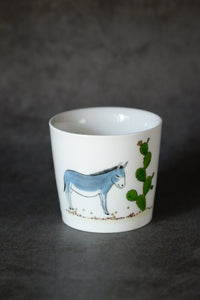 SOLO COLOURED CUP - DONKEY WITH CACTUS (Bonsai Animal)