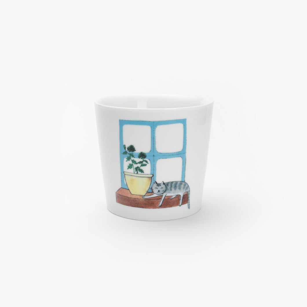 SOLO COLOURED CUP - CAT ON WINDOW (Bonsai Animal)