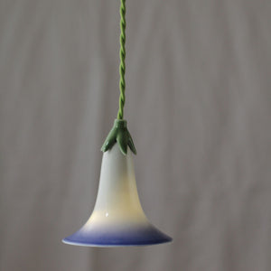 Morning Glory Porcelain Lamp- INDIGO BLUE