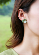 Load image into Gallery viewer, Hydrangea -handmade porcelain jewellery earring
