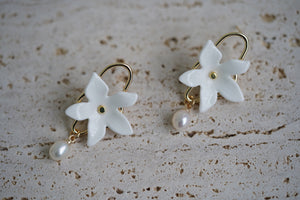 Jasmine breeze- handmade porcelain jewellery earring