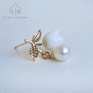 Lily of the valley- handmade porcelain jewellery earring