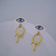 Load image into Gallery viewer, Inspired by Dali- handmade porcelain statement jewellery earrings
