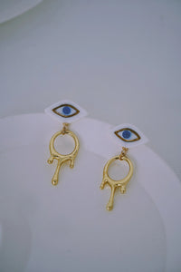 Inspired by Dali- handmade porcelain statement jewellery earrings