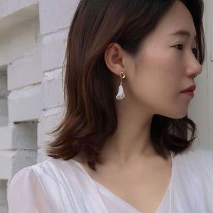 Calla Lily- handmade statement porcelain jewellery earring