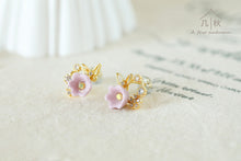 Load image into Gallery viewer, Lily of the valley butterfly - handmade porcelain jewellery statement earrings stud
